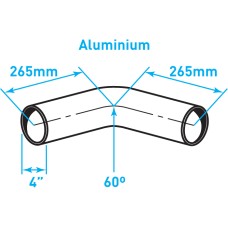 Exhaust Elbow 60º Bend, ​Aluminized Steel - 4"